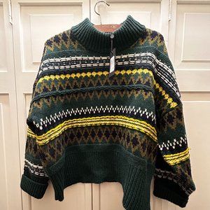 Rag and Bone Green Multicolor Sweater Sz Small